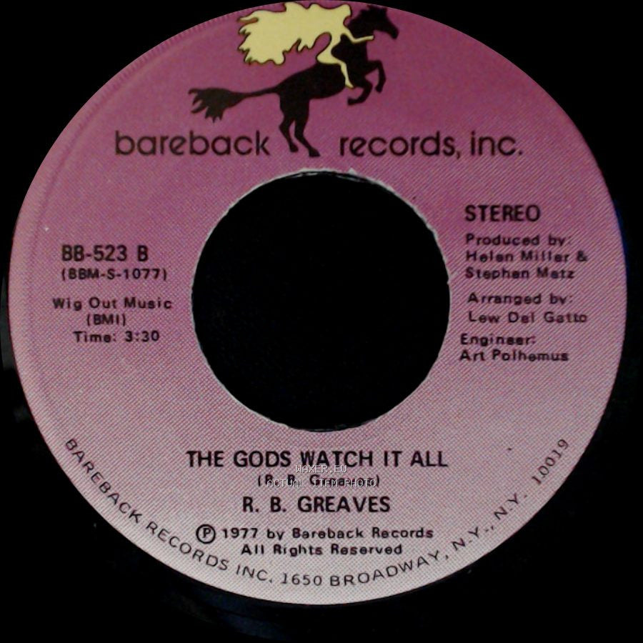 R. B. Greaves - Who's Watching The Baby (Margie) / The Gods Watch It All side B