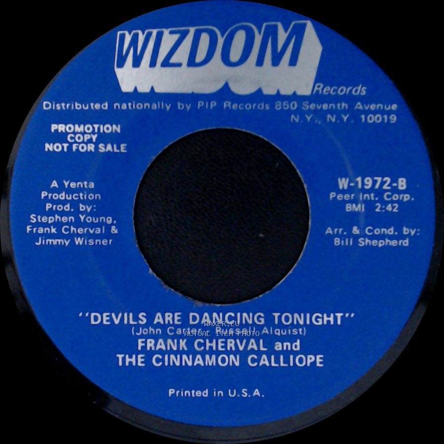 Frank Cherval And The Cinnamon Calliope - "I Wish I Were A Child" / Devils Are Dancing Tonight side A