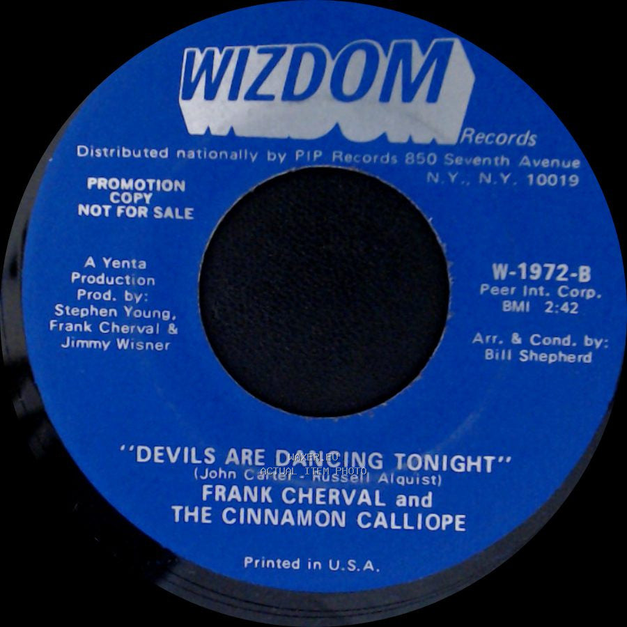 Frank Cherval And The Cinnamon Calliope - "I Wish I Were A Child" / Devils Are Dancing Tonight side B