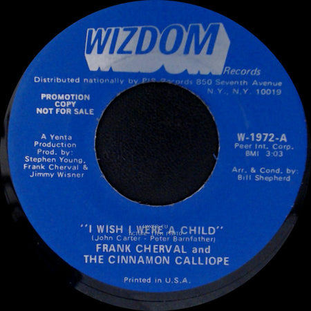 Frank Cherval And The Cinnamon Calliope - "I Wish I Were A Child" / Devils Are Dancing Tonight side B