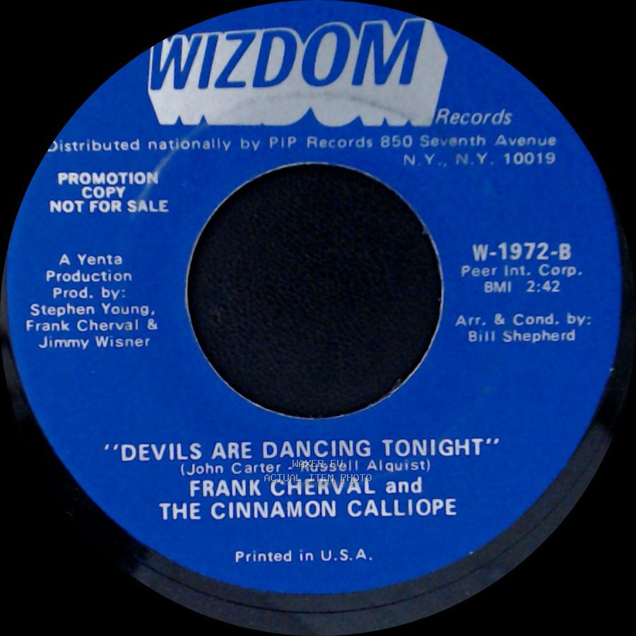 Frank Cherval And The Cinnamon Calliope - "I Wish I Were A Child" / Devils Are Dancing Tonight side B
