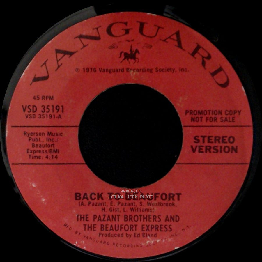 The Pazant Brothers And The Beaufort Express - Back To Beaufort / Back To Beaufort side A