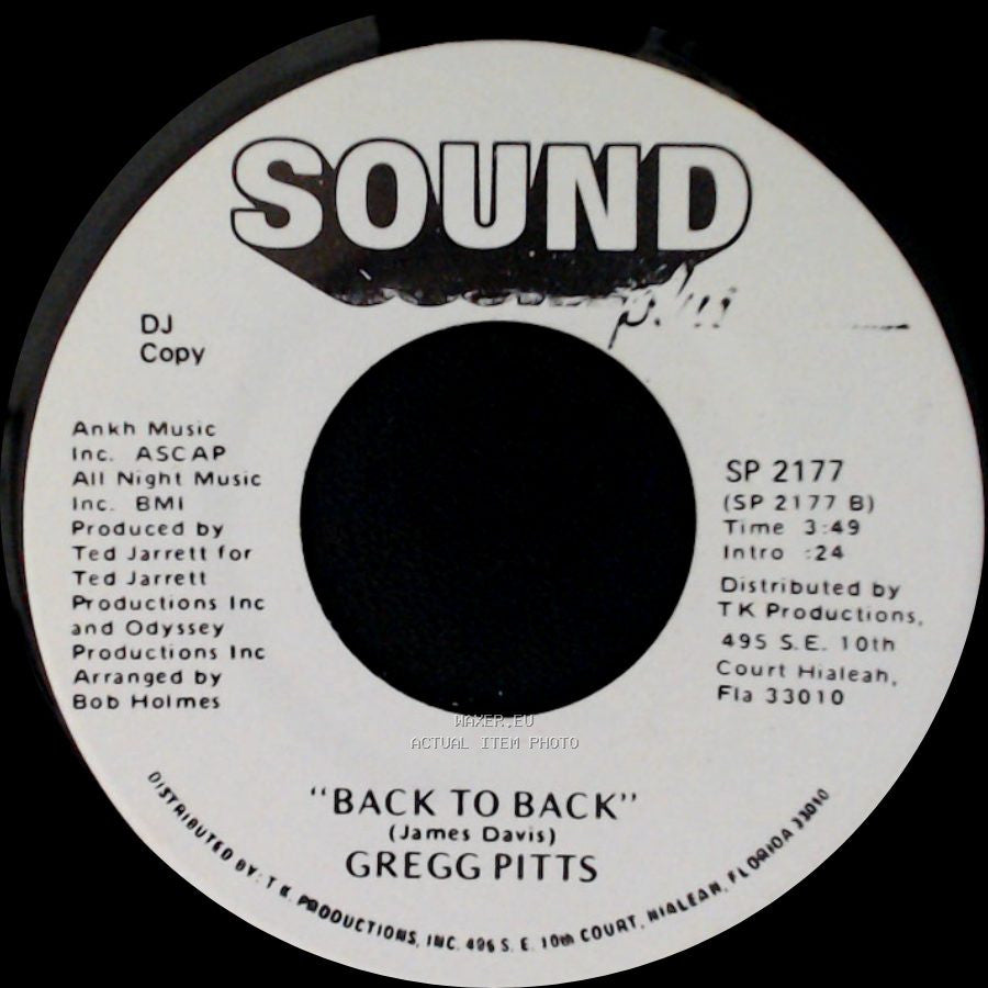 Gregg Pitts - Back To Back / Dedicated To You side A