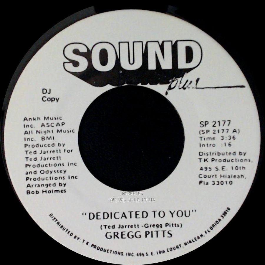 Gregg Pitts - Back To Back / Dedicated To You side B
