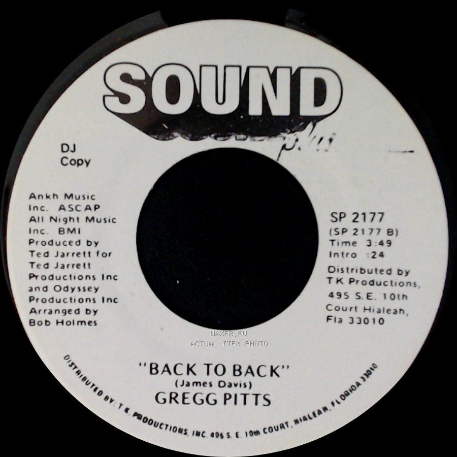 Gregg Pitts - Back To Back / Dedicated To You side A