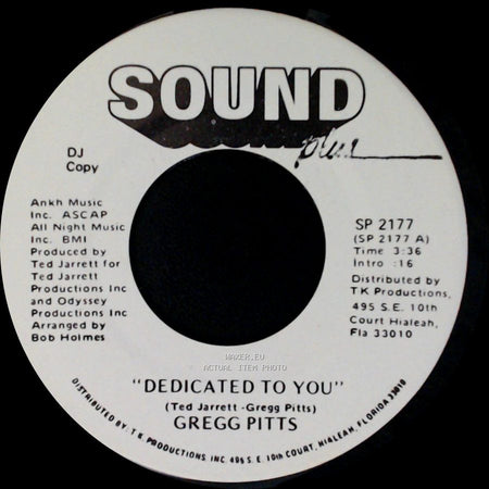 Gregg Pitts - Back To Back / Dedicated To You side B