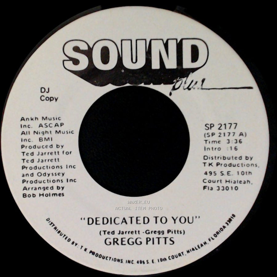 Gregg Pitts - Back To Back / Dedicated To You side B