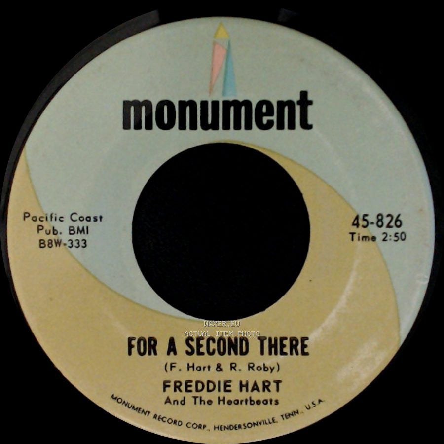 Freddie Hart And The Heartbeats - For A Second There / For A Second There side B