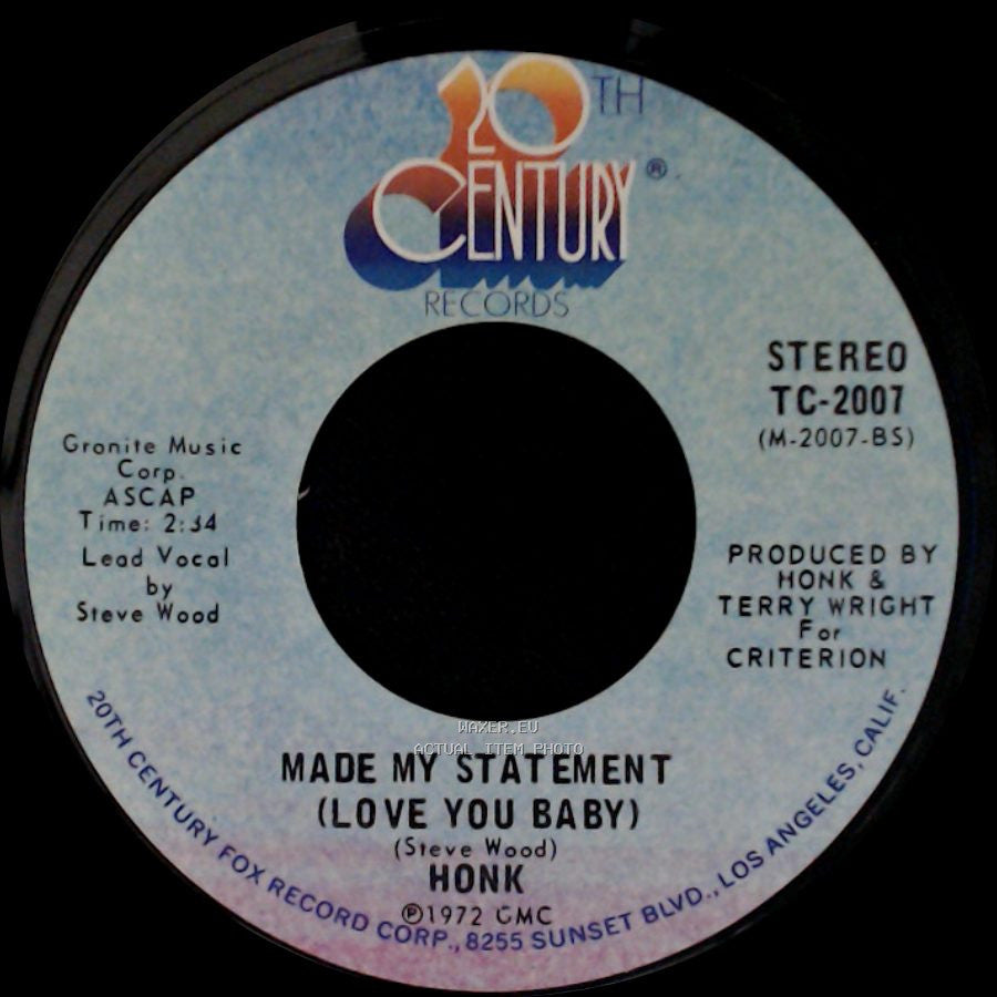 Honk - Pipeline Sequence / Made My Statement (Love You Baby) side B
