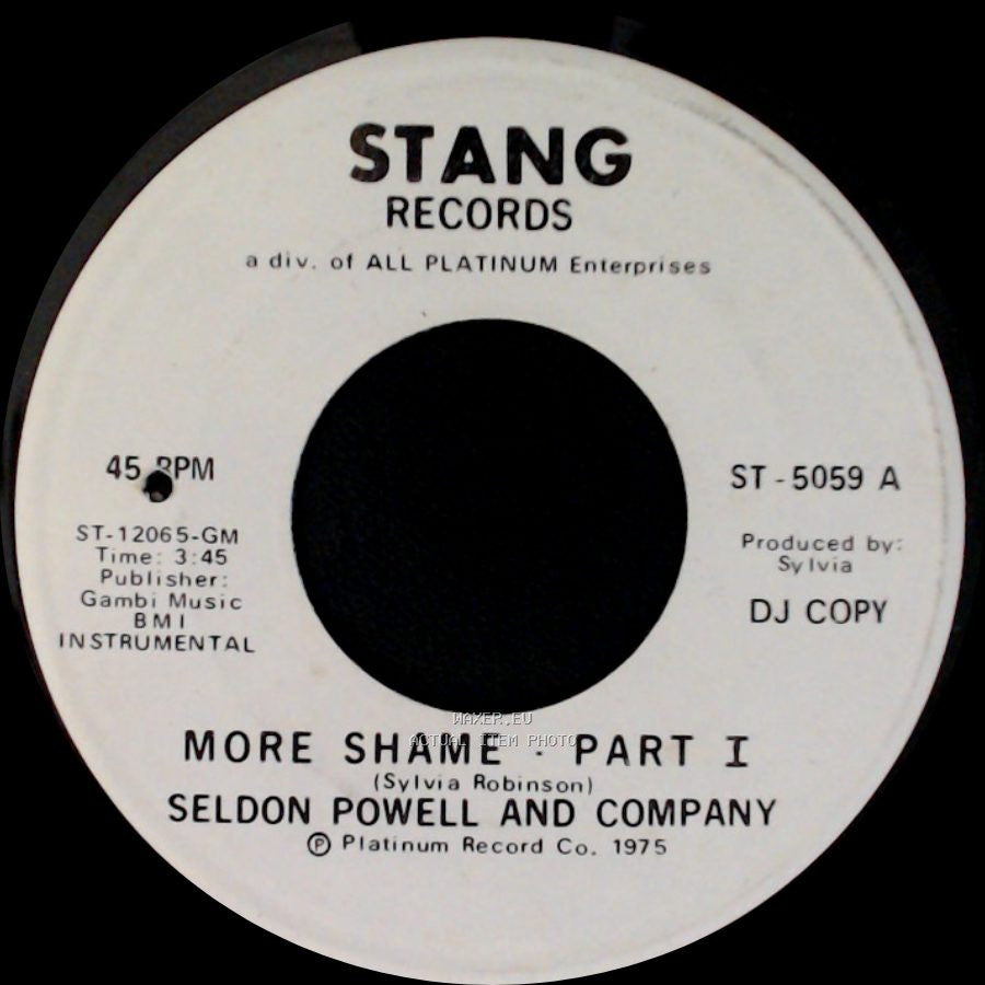 Seldon Powell And Company - More Shame - Part Ii / More Shame - Part I side B