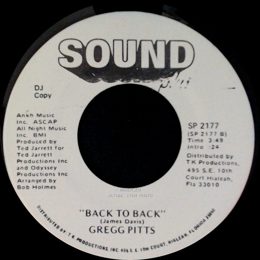 Gregg Pitts - Back To Back / Dedicated To You side A