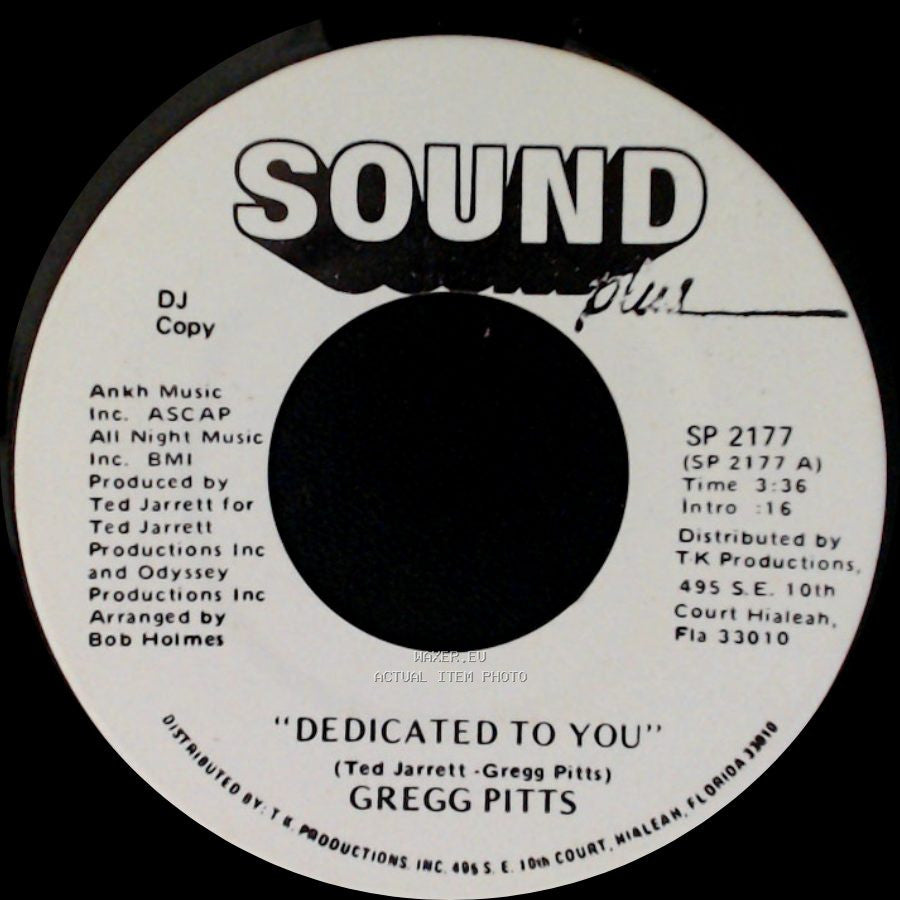 Gregg Pitts - Back To Back / Dedicated To You side B