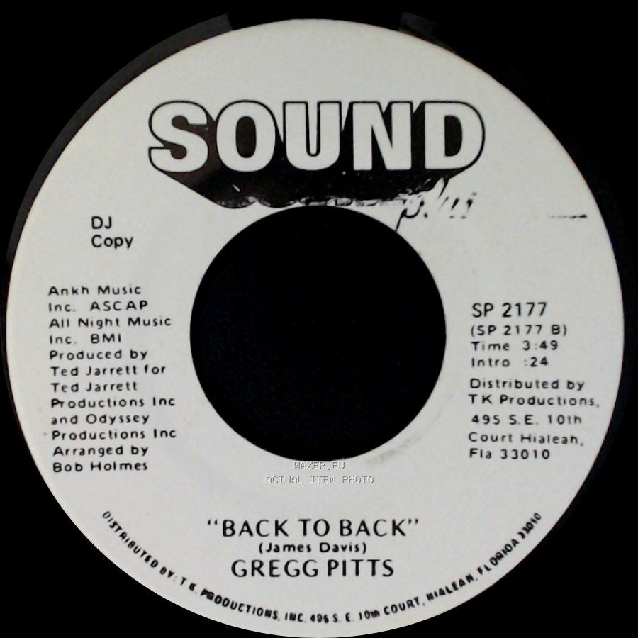Gregg Pitts - Back To Back / Dedicated To You side A