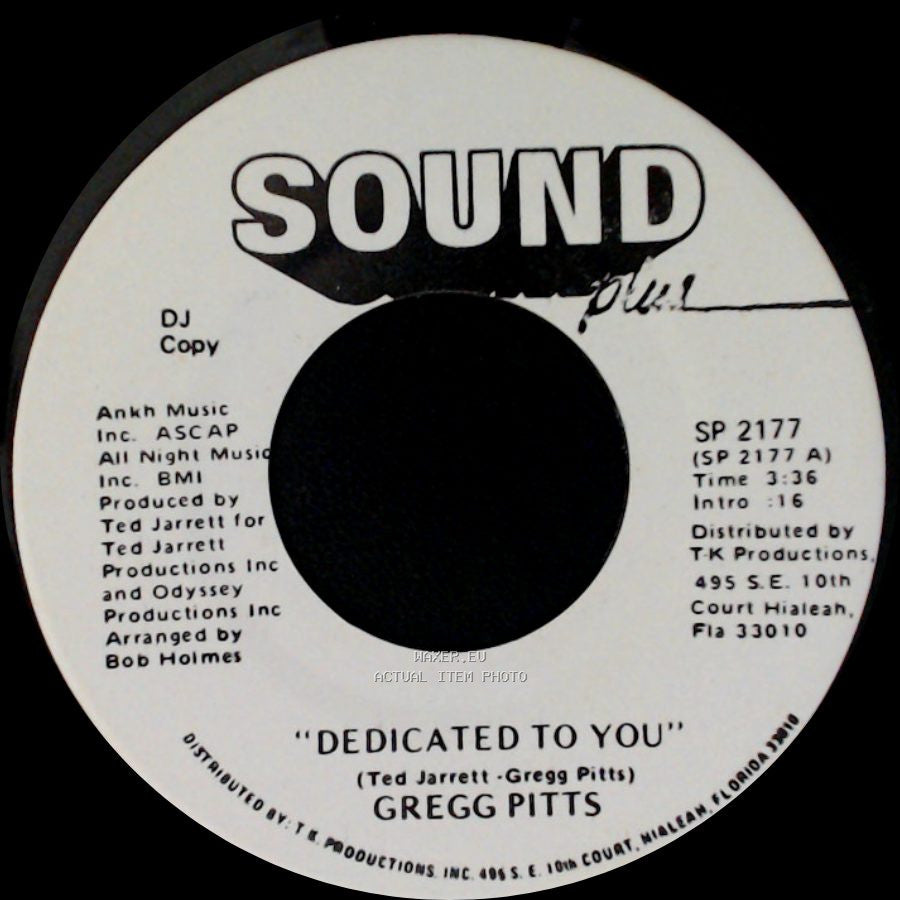 Gregg Pitts - Back To Back / Dedicated To You side B