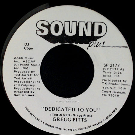 Gregg Pitts - Back To Back / Dedicated To You side A