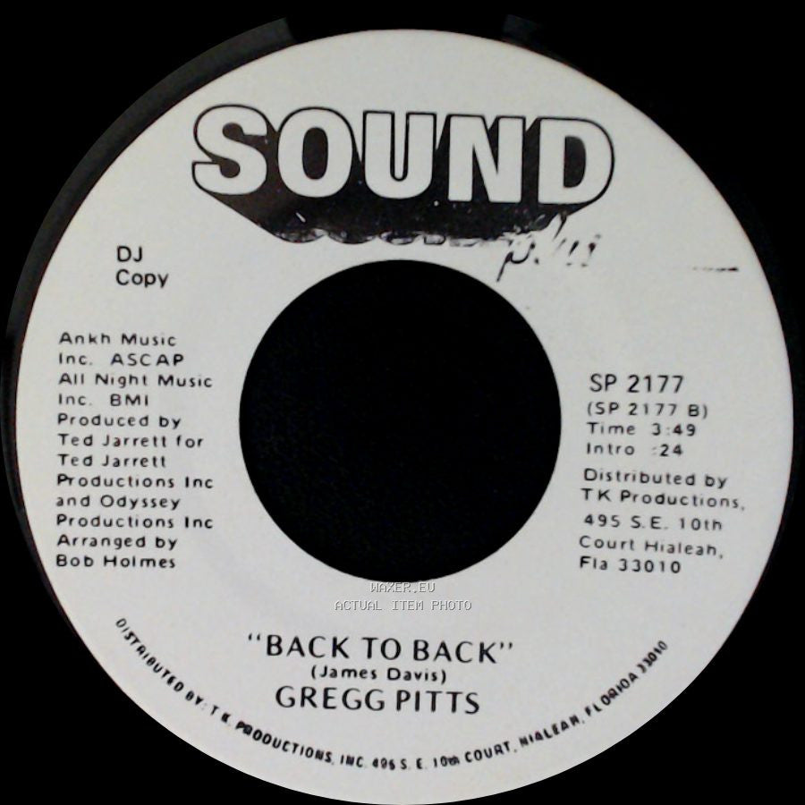 Gregg Pitts - Back To Back / Dedicated To You side B
