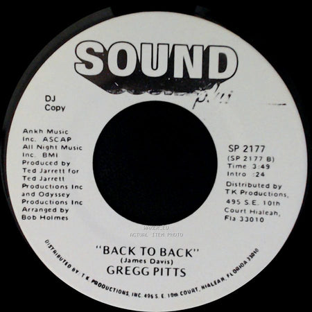 Gregg Pitts - Back To Back / Dedicated To You side B