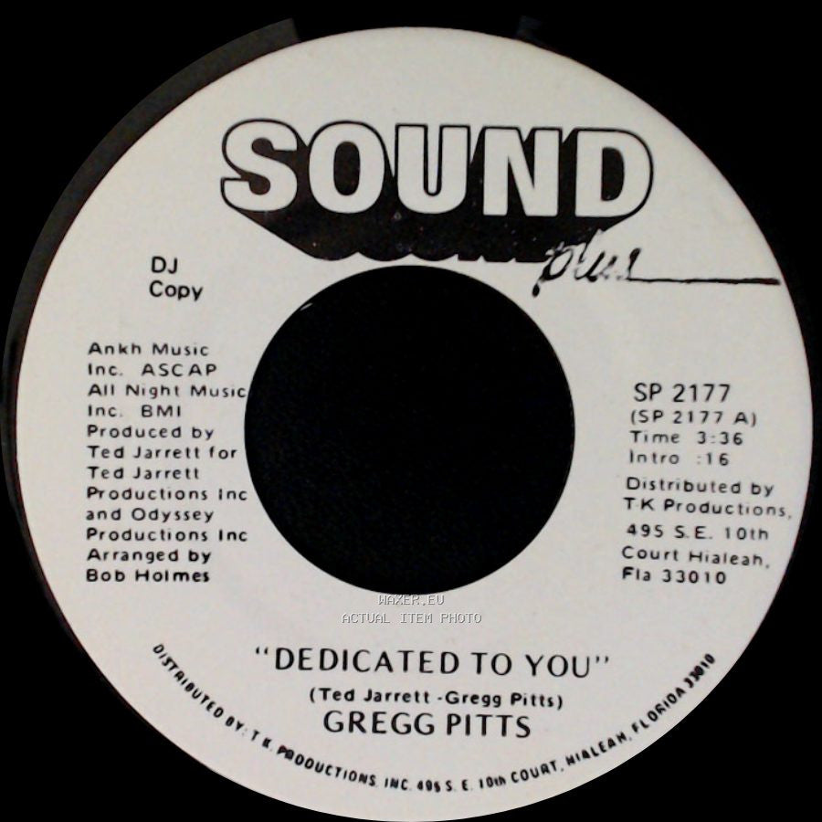 Gregg Pitts - Back To Back / Dedicated To You side A