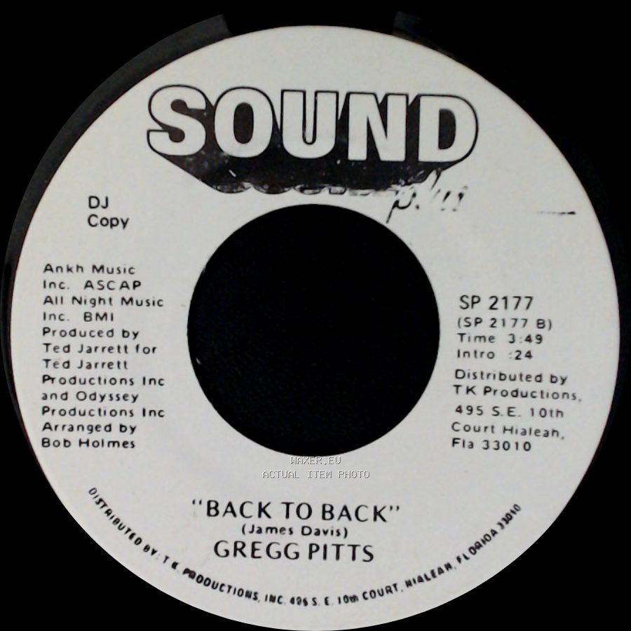 Gregg Pitts - Back To Back / Dedicated To You side B