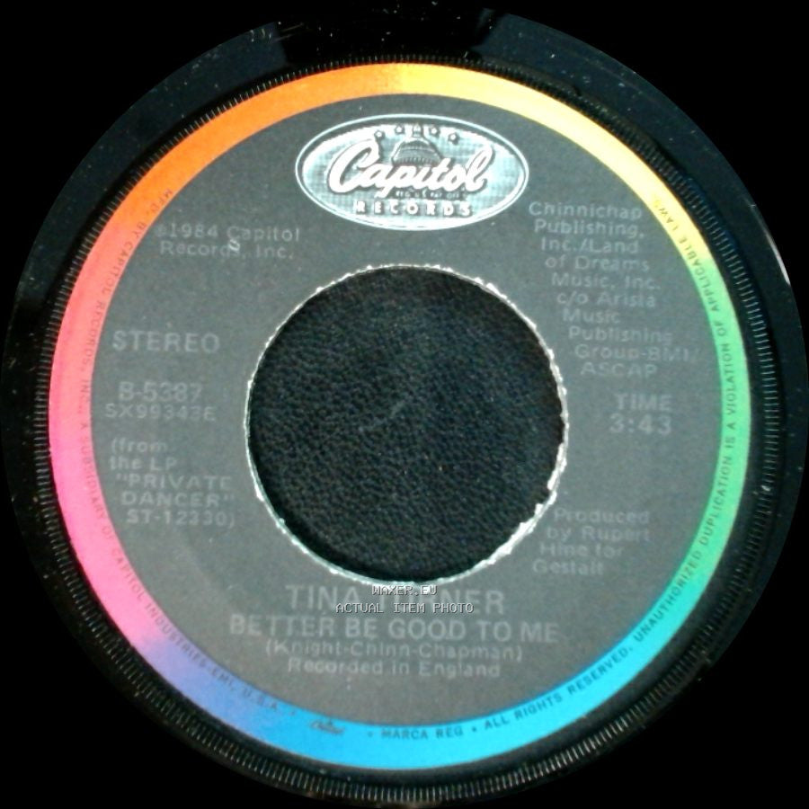 Tina Turner - When I Was Young / Better Be Good To Me side B