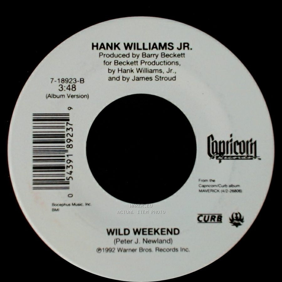 Hank Williams Jr. - Come On Over To The Country / Wild Weekend side B