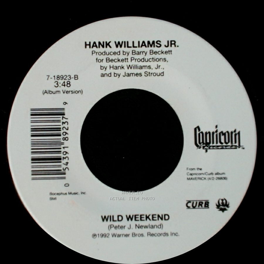 Hank Williams Jr. - Come On Over To The Country / Wild Weekend side B