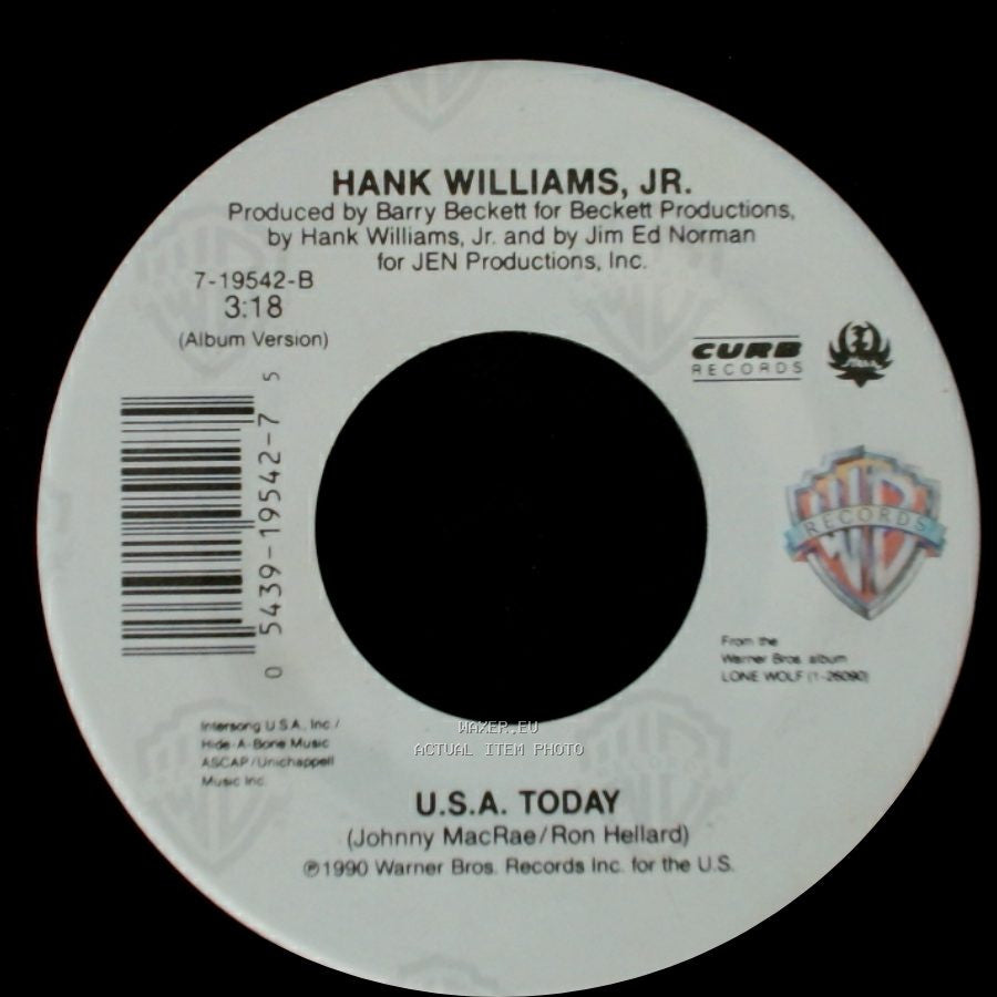 Hank Williams, Jr. - Don't Give Us A Reason / U.S.A. Today side B