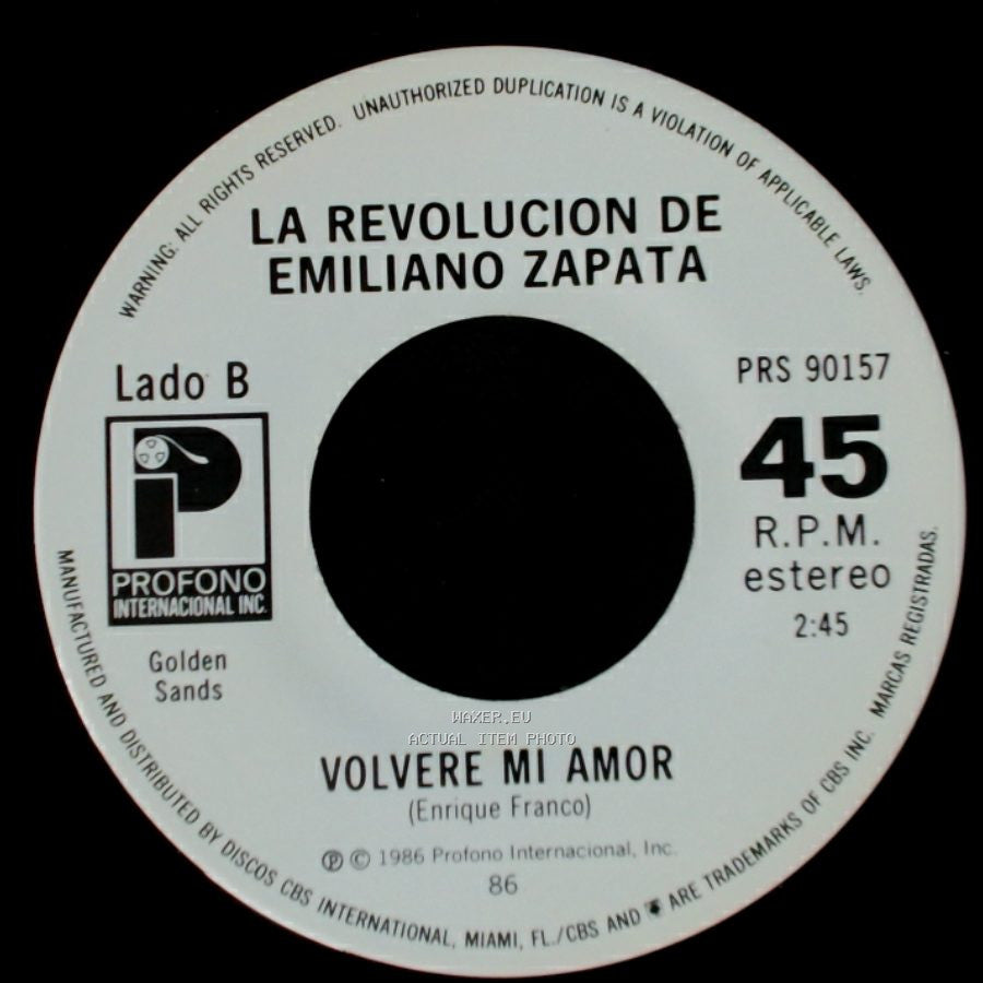 La Revolucion De Emiliano Zapata - Se Enamoro / Volvere Mi Amor side B