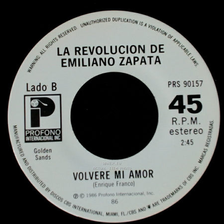La Revolucion De Emiliano Zapata - Se Enamoro / Volvere Mi Amor side B
