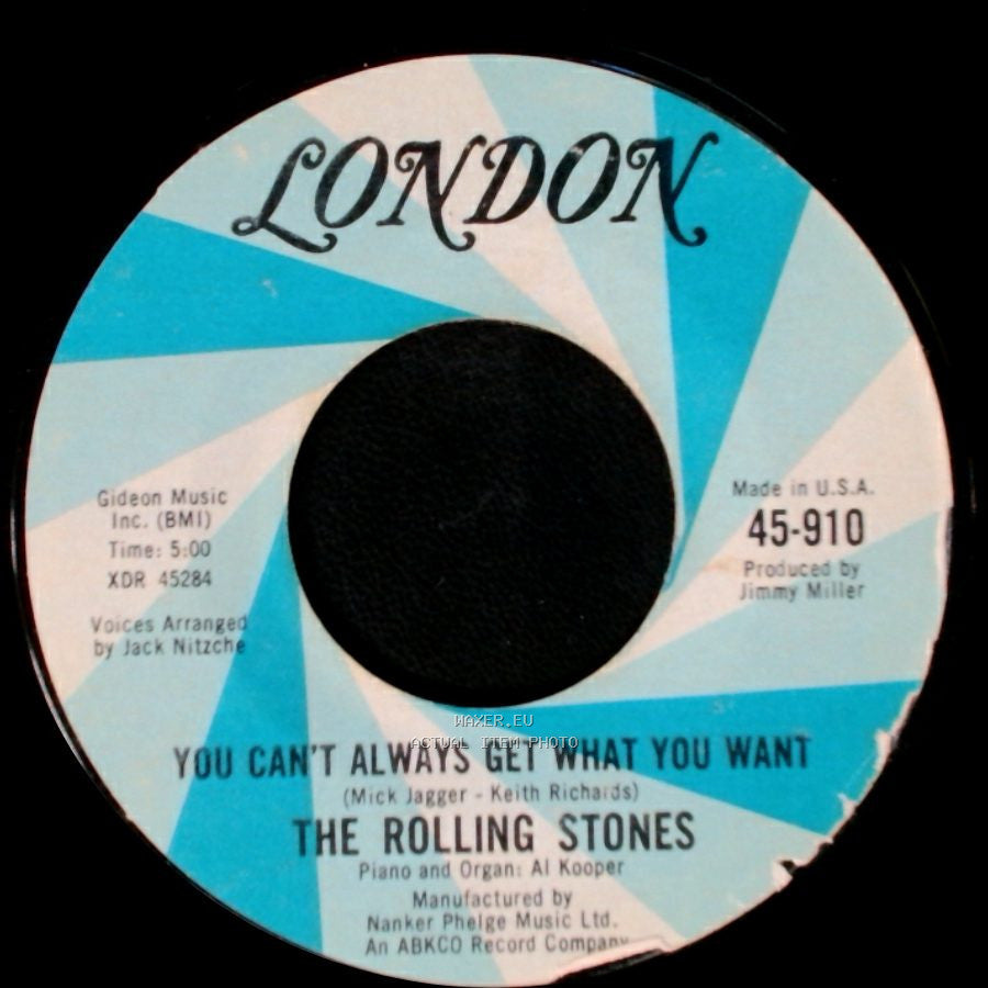 The Rolling Stones - Honky Tonk Women / You Can't Always Get What You Want side B