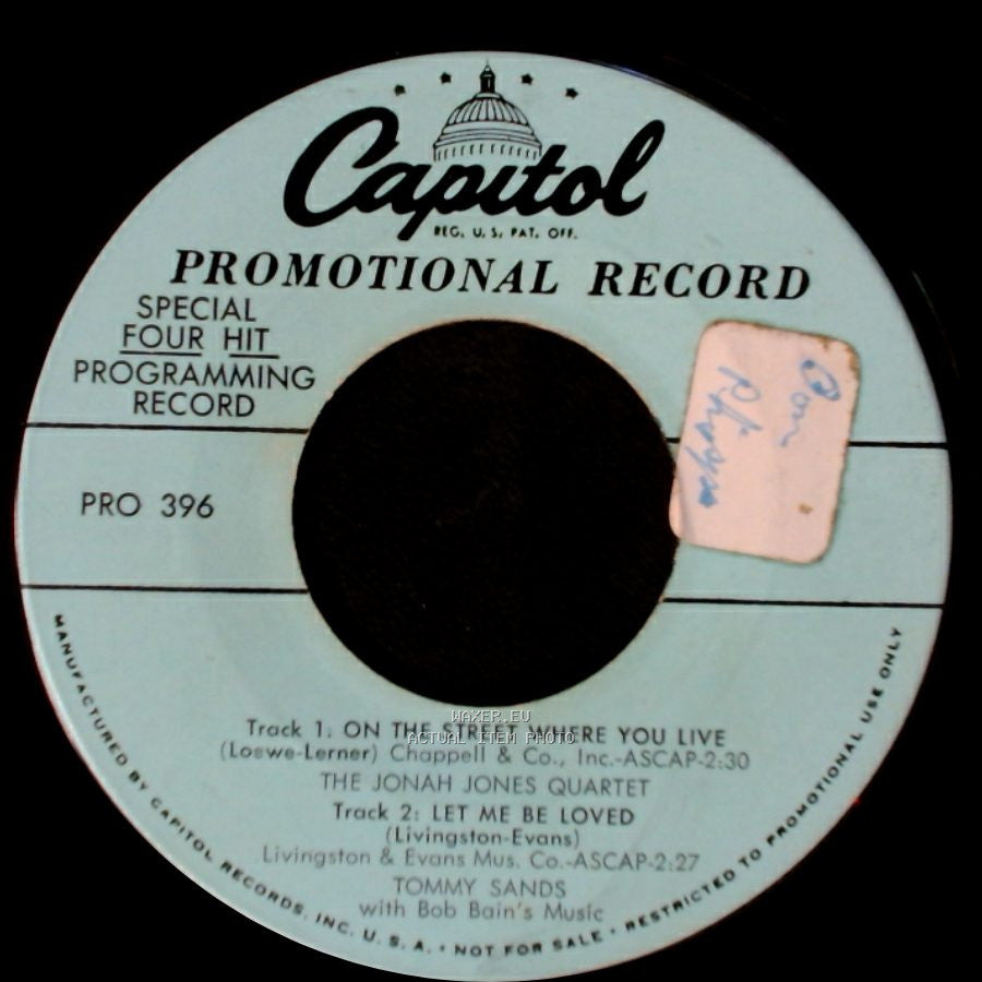 The Jonah Jones Quartet - On The Street Where You Live / Let Me Be Loved / Unknown Title B side A