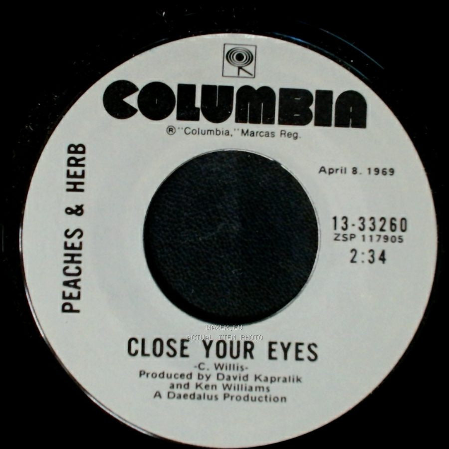 Peaches & Herb - For Your Love / Close Your Eyes side B