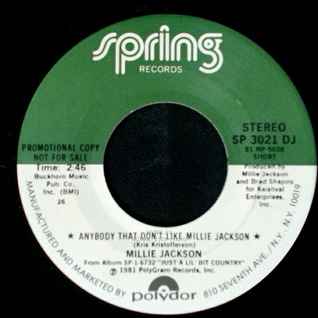 Millie Jackson - Rose Colored Glasses / Anybody That Don't Like Millie Jackson side B
