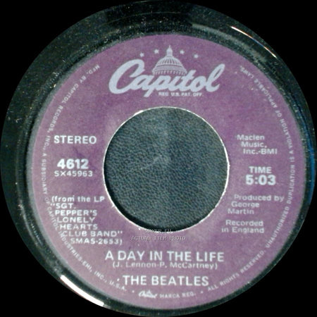 The Beatles - Sgt. Pepper's Lonely Hearts Club Band/With A Little Help From My Friends / A Day In The Life side B