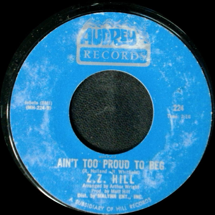 Z.Z. Hill - Sweet Woman By Your Side / Ain't Too Proud To Beg side B