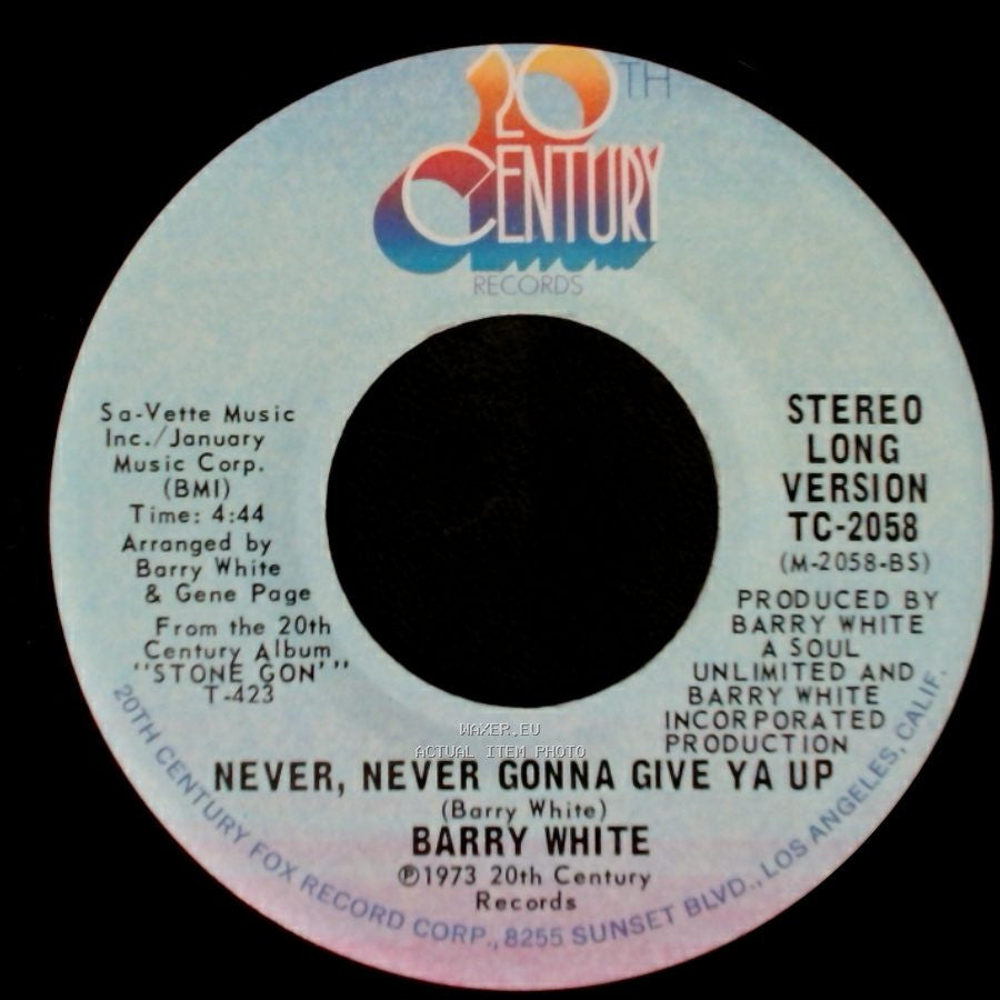 Barry White - Never, Never Gonna Give Ya Up / Never, Never Gonna Give Ya Up side A