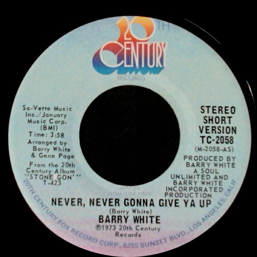 Barry White - Never, Never Gonna Give Ya Up / Never, Never Gonna Give Ya Up side B