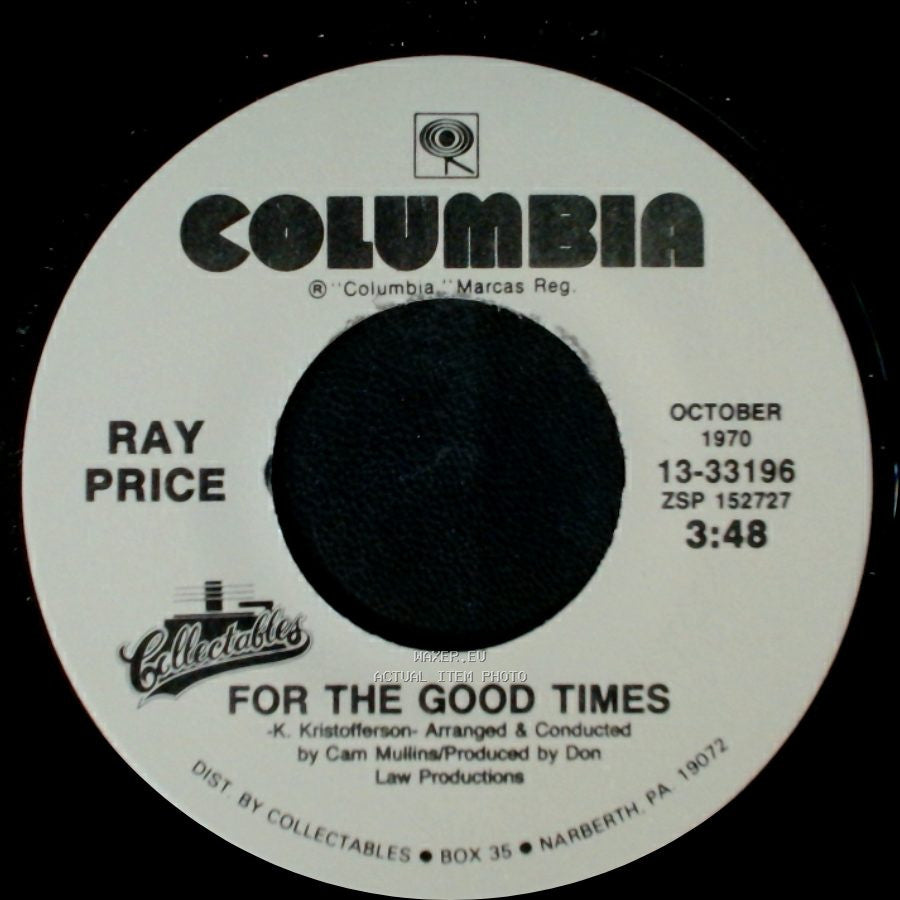 Ray Price - I Won't Mention It Again / For The Good Times side B