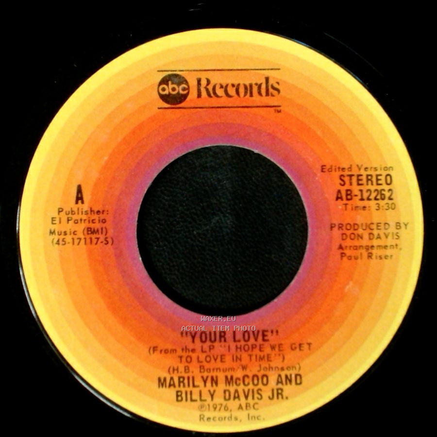 Marilyn Mccoo And Billy Davis Jr. - Your Love / My Love For You (Will Always Be The Same) side A