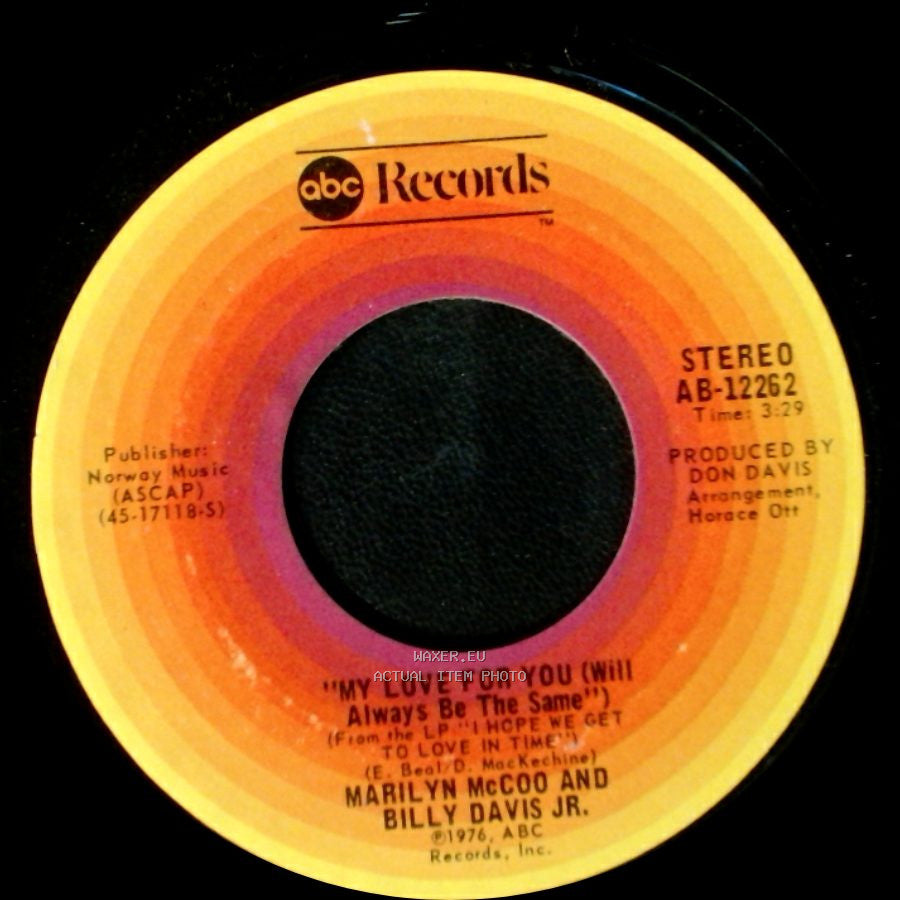 Marilyn Mccoo And Billy Davis Jr. - Your Love / My Love For You (Will Always Be The Same) side B