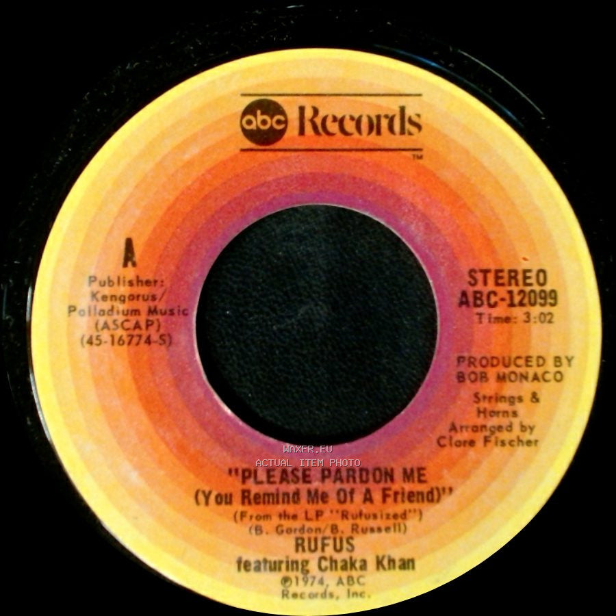 Rufus Featuring Chaka Khan - Somebody's Watching You / Please Pardon Me (You Remind Me Of A Friend) side B