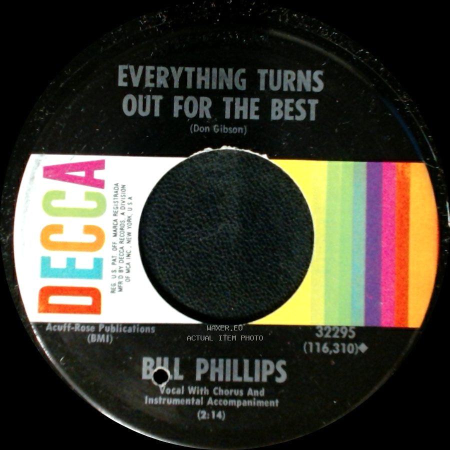 Bill Phillips - I Talked About You Too / Everything Turns Out For The Best side A