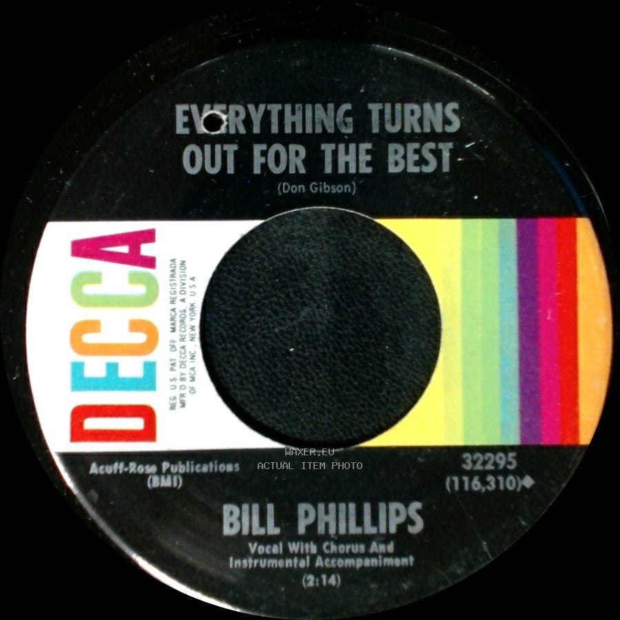 Bill Phillips - I Talked About You Too / Everything Turns Out For The Best side A