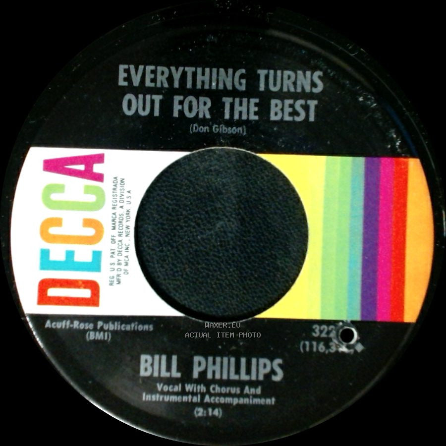 Bill Phillips - I Talked About You Too / Everything Turns Out For The Best side B