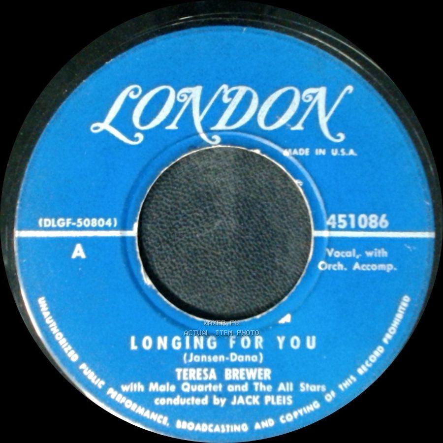 Teresa Brewer / Teresa Brewer With The All Stars - Longing For You / Jazz Me Blues side A