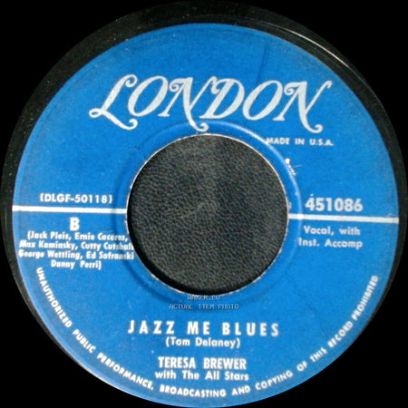 Teresa Brewer / Teresa Brewer With The All Stars - Longing For You / Jazz Me Blues side B
