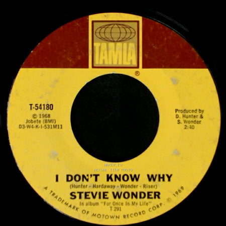 Stevie Wonder - My Cherie Amour / I Don't Know Why side B