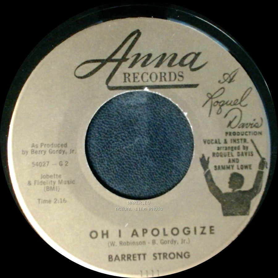Barrett Strong - Money (That's What I Want) / Oh I Apologize side B