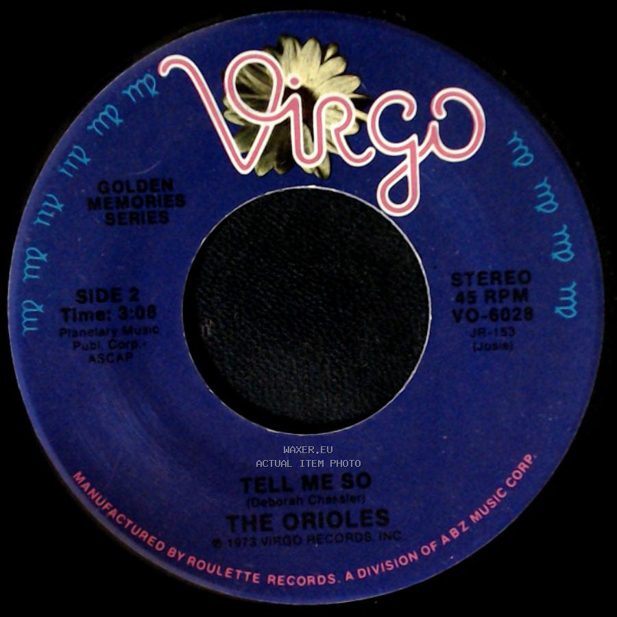 The Orioles - It's Too Soon To Know / Tell Me So side B
