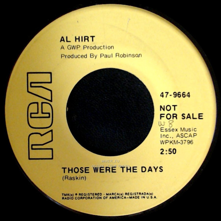 Al Hirt - The Garbage / Those Were The Days side B